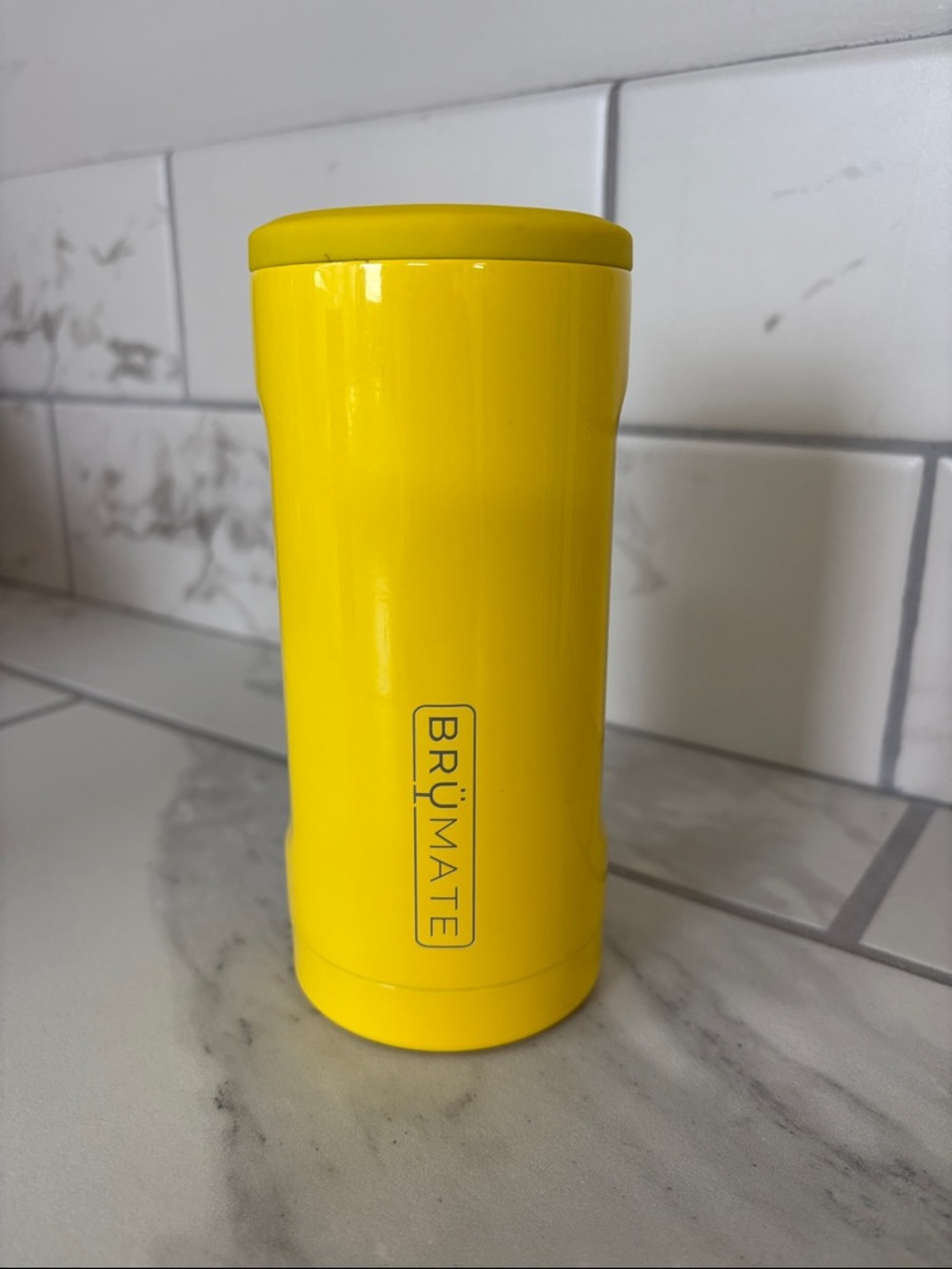 BRÜMATE Hopsulator Slim Can 12 ox Coozie Koozie Yellow Insulated Tumbler